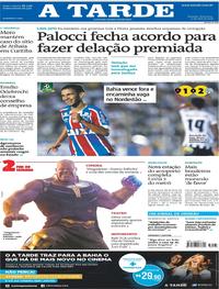 Capa do jornal A Tarde 27/04/2018