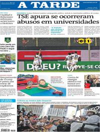 Capa do jornal A Tarde 27/10/2018