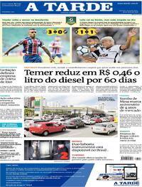 Capa do jornal A Tarde 28/05/2018
