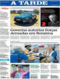 Capa do jornal A Tarde 29/08/2018