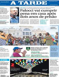 Capa do jornal A Tarde 29/11/2018