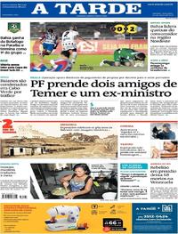 Capa do jornal A Tarde 30/03/2018