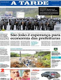 Capa do jornal A Tarde 30/05/2018