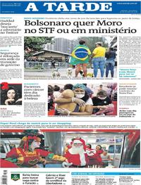 Capa do jornal A Tarde 30/10/2018