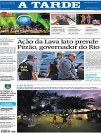 Capa do jornal A Tarde 30/11/2018
