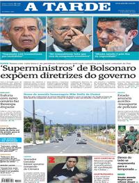 Capa do jornal A Tarde 03/01/2019