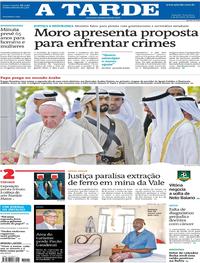 Capa do jornal A Tarde 05/02/2019