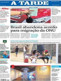 Capa do jornal A Tarde 09/01/2019