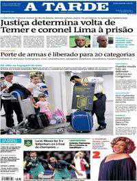 Capa do jornal A Tarde 09/05/2019