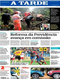 Capa do jornal A Tarde 10/04/2019