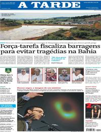 Capa do jornal A Tarde 11/04/2019