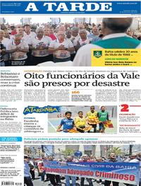 Capa do jornal A Tarde 16/02/2019