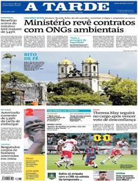 Capa do jornal A Tarde 17/01/2019