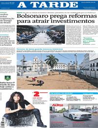 Capa do jornal A Tarde 23/01/2019