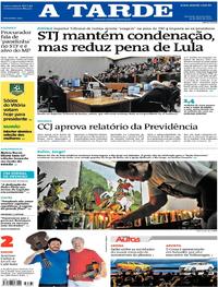 Capa do jornal A Tarde 24/04/2019