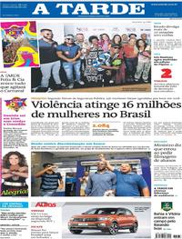 Capa do jornal A Tarde 27/02/2019