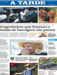 Capa do jornal A Tarde 30/01/2019