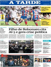 Capa do jornal A Tarde 01/11/2019