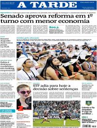 Capa do jornal A Tarde 03/10/2019