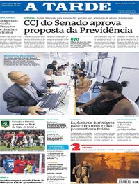 Capa do jornal A Tarde 05/09/2019