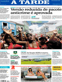Capa do jornal A Tarde 05/12/2019