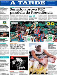 Capa do jornal A Tarde 07/11/2019