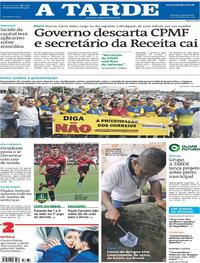 Capa do jornal A Tarde 12/09/2019