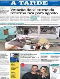 Capa do jornal A Tarde 13/07/2019
