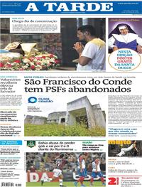 Capa do jornal A Tarde 13/10/2019