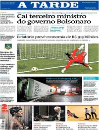 Capa do jornal A Tarde 14/06/2019