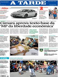 Capa do jornal A Tarde 14/08/2019