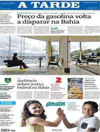 Capa do jornal A Tarde 17/08/2019
