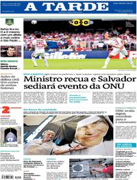 Capa do jornal A Tarde 20/05/2019