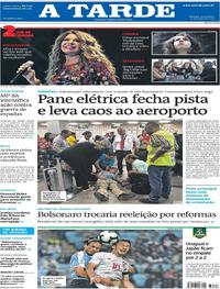 Capa do jornal A Tarde 21/06/2019