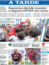 Capa do jornal A Tarde 21/12/2019