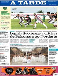 Capa do jornal A Tarde 22/07/2019