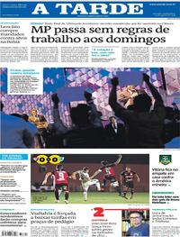 Capa do jornal A Tarde 22/08/2019