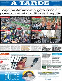 Capa do jornal A Tarde 24/08/2019