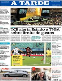 Capa do jornal A Tarde 25/09/2019