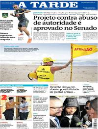 Capa do jornal A Tarde 27/06/2019