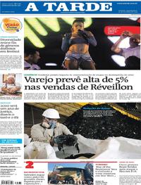 Capa do jornal A Tarde 30/12/2019