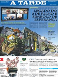 Capa do jornal A Tarde 03/07/2020