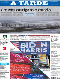 Capa do jornal A Tarde 03/11/2020