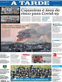Capa do jornal A Tarde 05/08/2020