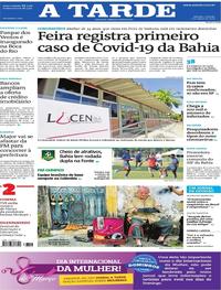 Capa do jornal A Tarde 07/03/2020