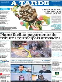 Capa do jornal A Tarde 07/08/2020