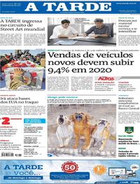 Capa do jornal A Tarde 08/01/2020