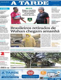 Capa do jornal A Tarde 08/02/2020