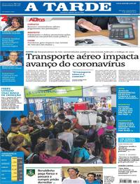 Capa do jornal A Tarde 08/04/2020