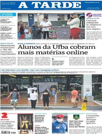 Capa do jornal A Tarde 08/09/2020